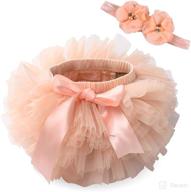 anbaby baby girls tutu bloomers set - toddler tutu skirt diaper cover with lace headband логотип