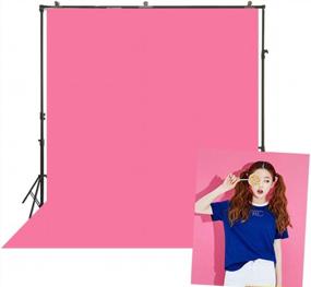 img 4 attached to Crocus Cerise Pink 10X10Ft Solid Color Photography Backdrop - Perfect For Model Videos, Livestreams, Portraits And Studio Photoshoots. Polyester Cloth Curtain Ideal For Picture Taking. Sr-2046.