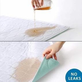 img 3 attached to Worry-Free Nights: Reusable Waterproof Bed Protector Pads With Tuckable Sides - Perfect For Incontinence And Pets - 34 X 52 Inches.