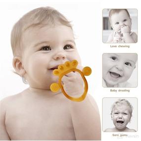 img 2 attached to 🦷 Termichy Teething Toys: Soothe Babies' Sore Gums with Soft Baby Teethers for Newborns, 0-6 Months - BPA-Free, Freezer Safe, Hands Free Design (Amber, 2 Packs)