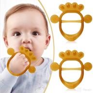 🦷 termichy teething toys: soothe babies' sore gums with soft baby teethers for newborns, 0-6 months - bpa-free, freezer safe, hands free design (amber, 2 packs) логотип