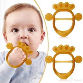 img 4 attached to 🦷 Termichy Teething Toys: Soothe Babies' Sore Gums with Soft Baby Teethers for Newborns, 0-6 Months - BPA-Free, Freezer Safe, Hands Free Design (Amber, 2 Packs)