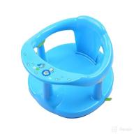 blue baby bath seat for 6-24 months with backrest support, suction cups for stability and infant bathtub sit-up bathing logo