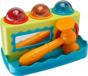 img 2 attached to Super Durable Pound And Roll Ball Toy Set With Hammer For Kids, Toddlers And Babies - Features 3 Balls For Hours Of Fun And Developmental Play