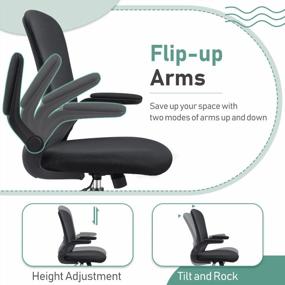 img 1 attached to Get Comfortable And Productive: Ergonomic Black Mesh Desk Chair With Adjustable Arms, Back And Lumbar Support By Furmax
