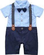 hmd baby boy gentleman white shirt bowtie tuxedo onesie jumpsuit overall romper 0-18m infant outfit logo