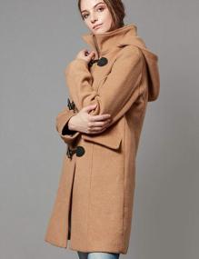 img 3 attached to Escalier Women Wool Coat Hoodie Winter Classic Duffle Toggle Pea Coats