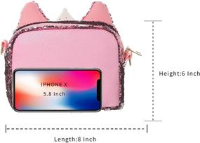 img 2 attached to Unicorn Glitter Sequins Crossbody Cellphone Girls（White Women's Handbags & Wallets at Satchels