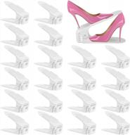 обновите свой гардероб с помощью органайзера neprock's shoe slots organizer — упаковка из 20 регулируемых укладчиков для обуви белого цвета — сэкономьте 50% места с нашими решениями для хранения обуви логотип