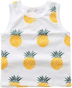 img 4 attached to Adorable BIGBUY Summer Baby Fruit Printed Cotton Tank Tops for Trendy Toddlers - Age 0-4 Years