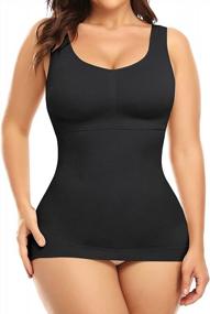 img 4 attached to Vaslanda Women'S Shapewear Cami Top With Built-In Bra For Tummy Control And Slimming Compression - Undershirt For Everyday Wear
