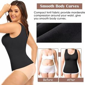 img 3 attached to Vaslanda Women'S Shapewear Cami Top With Built-In Bra For Tummy Control And Slimming Compression - Undershirt For Everyday Wear