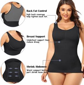 img 2 attached to Vaslanda Women'S Shapewear Cami Top With Built-In Bra For Tummy Control And Slimming Compression - Undershirt For Everyday Wear