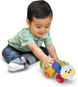 img 2 attached to 🐛 Melissa & Doug K's Kids Inchworm Baby Toy - Interactive Rattles, Clicks, and Self-Propelling Fun for Infants