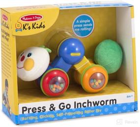 img 3 attached to 🐛 Melissa & Doug K's Kids Inchworm Baby Toy - Interactive Rattles, Clicks, and Self-Propelling Fun for Infants
