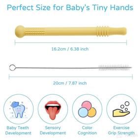 img 3 attached to 🍼 HAILI XMGQ Hollow Teething Tubes for Babies, 6 Pack Chewy Straw Toy, Safe Silicone Baby Teethers Teething Toy 0-6 Months, Multicolor TY010 0" - Updated SEO-Friendly Product Name: "HAILI XMGQ 6-Pack Hollow Teething Tubes for Babies, Chewy Straw Toy, Safe Silicone Teethers 0-6 Months, Multicolor TY010 0