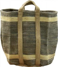 img 4 attached to Large Jute Basket For Blanket, Shoes, Books & More Storage - 3 Woven Laundry Baskets With Pot Plant Covers