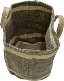 img 2 attached to Large Jute Basket For Blanket, Shoes, Books & More Storage - 3 Woven Laundry Baskets With Pot Plant Covers