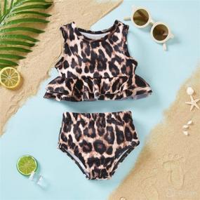 img 2 attached to Bathing in Style: Aalizzwell Toddler Baby Girl Two-Piece Swimsuit - Trendy Bikini for Beach Fun