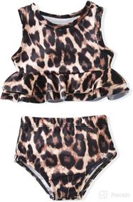 img 4 attached to Bathing in Style: Aalizzwell Toddler Baby Girl Two-Piece Swimsuit - Trendy Bikini for Beach Fun