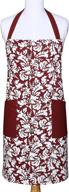 yourtablecloth cotton damask kitchen apron with pockets for men and women, quality apron for grilling, cooking, restaurant logo