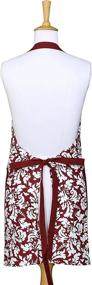 img 3 attached to Yourtablecloth Cotton Damask Kitchen Apron With Pockets For Men And Women, Quality Apron For Grilling, Cooking, Restaurant