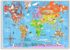 img 4 attached to 🌍 Our Big Beautiful World Map Wall Plaque, 10x15, Design by Marley Ungaro – Stupell Industries