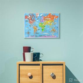 img 1 attached to 🌍 Our Big Beautiful World Map Wall Plaque, 10x15, Design by Marley Ungaro – Stupell Industries