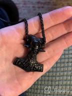 img 1 attached to FaithHeart Norse Viking Runes Jewelry Necklace for Men Women - Thor's Hammer, Nordic Compass, Odin, Raven Pendant with Delicate Packaging review by Dejuan Stott