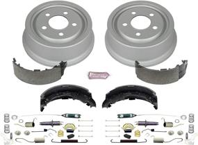 img 1 attached to 🔧 Enhanced Power Stop KOE15300DK Autospecialty Rear Brake Kit - OE Brake Drums with Ceramic Brake Pads