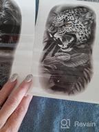 img 1 attached to Metuu 46 Sheets Full Arm Temporary Tattoo Waterproof Realistic For Men And Women, Wolf Tiger Lion Eagle Extra Large Fake Tattoo Stick On Whole Arm Shoulder Leg review by Brandon Guidroz