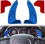 🚗 blue 2pcs steering wheel shift paddle extended shifter trim cover for dodge challenger charger durango rt & scat pack 2015-2021, for jeep grand cherokee 2014-2021 - stylish interior decoration accessories логотип