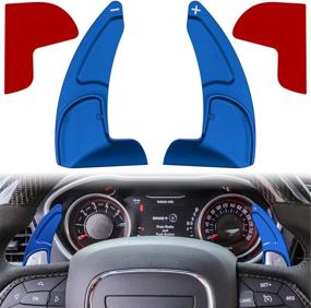 img 4 attached to 🚗 Blue 2PCS Steering Wheel Shift Paddle Extended Shifter Trim Cover for Dodge Challenger Charger Durango RT & Scat Pack 2015-2021, for Jeep Grand Cherokee 2014-2021 - Stylish Interior Decoration Accessories