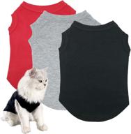 👕 pet clothes: 3pcs dog shirts, sleeveless puppy vest t-shirt costumes, soft and breathable apparel outfits for small to extra small dogs and cats логотип