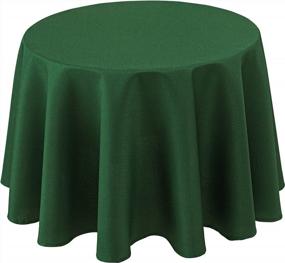 img 4 attached to Biscaynebay Textured Fabric Round Tablecloths 70 Inches In Diameter, Hunter Green Water Resistant Spill Proof Tablecloths For Dining, Kitchen, Wedding, Parties. Etc. Machine Washable
