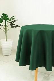 img 3 attached to Biscaynebay Textured Fabric Round Tablecloths 70 Inches In Diameter, Hunter Green Water Resistant Spill Proof Tablecloths For Dining, Kitchen, Wedding, Parties. Etc. Machine Washable