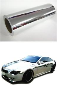 img 1 attached to 🔍 High Quality 24''x78'' Chrome Mirror Silver Vinyl Wrap Sticker Decal Film Sheet with Self-Adhesive Backing