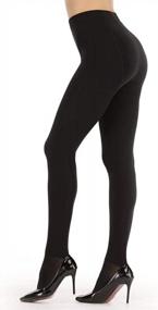 img 3 attached to Warm & Cozy Winter Tights: ARRUSA Fleece Lined Opaque Control Top Pantyhose For Women