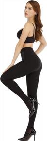 img 4 attached to Warm & Cozy Winter Tights: ARRUSA Fleece Lined Opaque Control Top Pantyhose For Women
