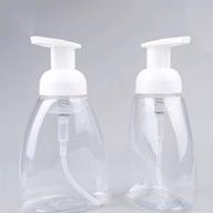 set of 2 foaming liquid soap dispensers with white pumps - empty plastic pump bottles, 8.5oz / 250ml capacity - ideal for liquid soap, dish soap, body wash, and more logo