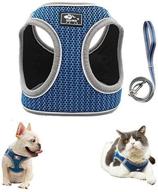 🐾 feimax no pull dog harness and leash set for small dogs/cats - adjustable reflective breathable soft mesh vest, step-in puppy/kitten harness for escape proof outdoor walking logo