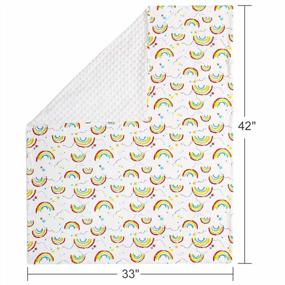img 2 attached to Ultra Soft Baby Plush Minky Blanket With Dotted Backing For Boys And Girls - Double Layer Fleece Fabric For Newborns, Toddlers, And Kids - 33 X 42 Inch Rainbow Throw And Receiving Blanket