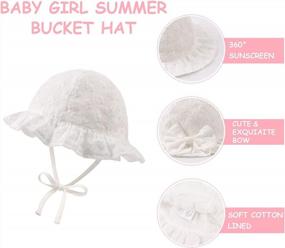 img 2 attached to Cute And Comfy Baby Girl Sun Hats: Cotton Bucket Hats With Bow For Infants And Toddlers