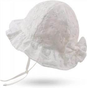 img 4 attached to Cute And Comfy Baby Girl Sun Hats: Cotton Bucket Hats With Bow For Infants And Toddlers