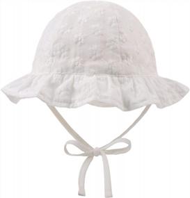 img 3 attached to Cute And Comfy Baby Girl Sun Hats: Cotton Bucket Hats With Bow For Infants And Toddlers