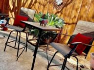 img 1 attached to Upgrade Your Outdoor Bar With PHI VILLA Swivel Bar Stools Set - All-Weather And Comfortable review by Elizabeth Gagnon