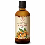 органическое аргановое масло aromatika 3,4 унции - чистое марокканское масло косточек для волос и лица - 100% натуральное средство холодного отжима логотип