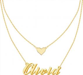 img 4 attached to 18K Gold Plated Personalized Name Necklace - TinyName Custom Layered Choker Plate For Women
