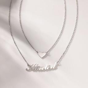 img 1 attached to 18K Gold Plated Personalized Name Necklace - TinyName Custom Layered Choker Plate For Women