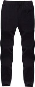 img 3 attached to Yeokou Mens Winter Warm Sherpa Lined Active Thermal Jogger Fleece Sweatpants Pant